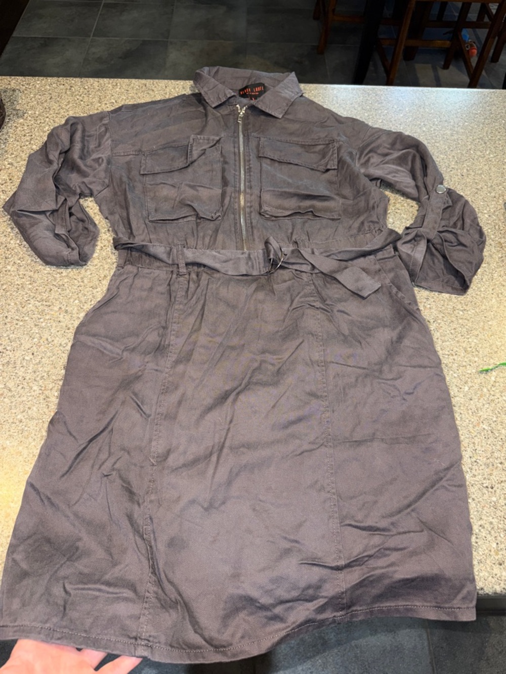 Black Label by C’ Esttoi Utility Shirt Dress with Waist Tie